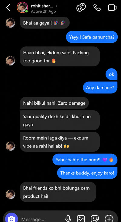 Customer chat screenshot