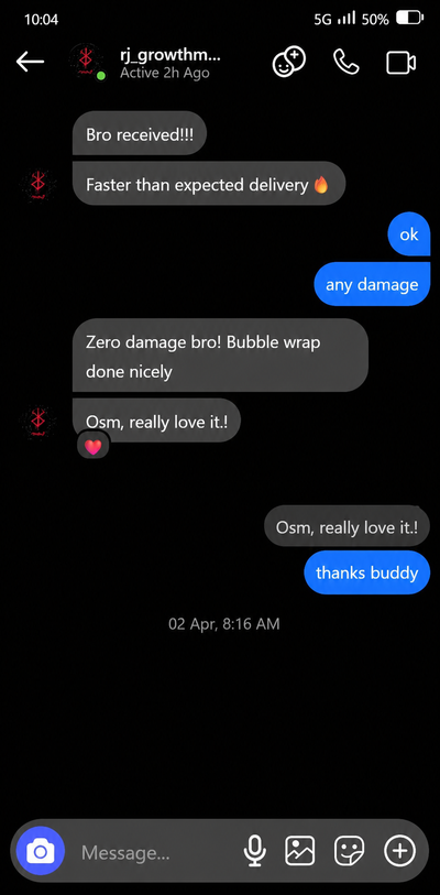 Customer chat screenshot
