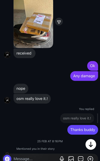 Customer chat screenshot